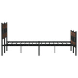 Metal Bed Frame without Mattress Brown Oak 193x203 cm 3308480
