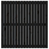 Wall Headboard Black 108x3x110 cm Solid Wood Pine 824927