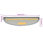 Stair Mats 10 pcs 56x17x3 cm Grey Half Round 149783