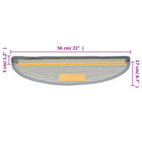 Stair Mats 10 pcs 56x17x3 cm Grey Half Round 149783