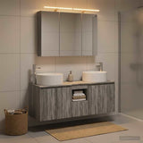 Bathroom Cabinet Set 4 pcs Grey Sonoma Engineered Wood 3406580