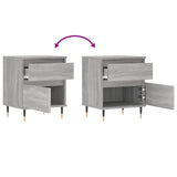 ZNTS Bedside Cabinets 2 pcs Grey Sonoma 40x35x50 cm Engineered Wood 830665