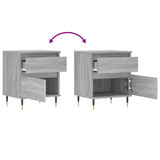 Bedside Cabinets 2 pcs Grey Sonoma 40x35x50 cm Engineered Wood 830665