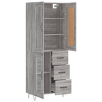 Highboard Grey Sonoma 69.5x34x180 cm Engineered Wood 3199975