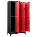 Locker Cabinet Anthracite and Red 90x45x180 cm Steel 339801