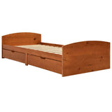 Bed Frame with 2 Drawers without Mattress Honey Brown 90x200 cm 322156