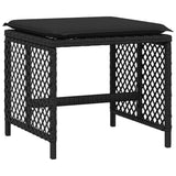 13 Piece Garden Dining Set with Cushions Black Poly Rattan 3210799