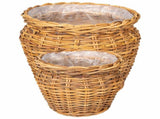 Planter Basket GENDT 2 pcs Natural Brown Kubu Rattan 42020960