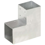Post Connectors 4 pcs L Shape Galvanised Metal 101x101 mm 145478