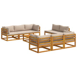 9 Piece Garden Lounge Set Modular Natural Solid Acacia Wood 3417225