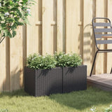 ZNTS Garden Planters 2 pcs Black 36x30x32 cm Poly Rattan 3210531