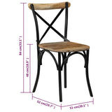 Cross Chairs 6 pcs Black Solid Mango Wood 278774