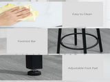 Three-Piece Marble-Effect Bar Table Set - White/Black T3398P329533