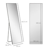 Full Length Dressing Mirror, Floor Standing or Wall Hanging, Aluminium Alloy Framed Full Body Mirror T3398P378741