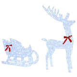 Reindeer Pull Sleigh Cold white 70 x 26 x 130 cm Acrylic 42019076