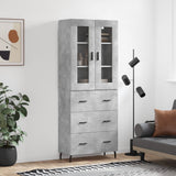 Highboard Concrete Grey 69.5x34x180 cm Engineered Wood 3198421