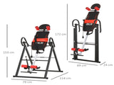 Gravity Inversion Table with Safety Belt Adjustable Hand Stand for Muscle Pain Relief, Red T3398P376836