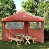 Foldable Party Tent Pop-Up with 2 Sidewalls Terracotta 4004926