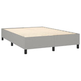 Box Spring Bed Frame Light Grey Double Fabric 3121199