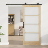 Sliding Door ORKDAL Natural and Black 93 x 202 cm 3332007