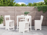 5 Piece Garden Bar Set White Solid Wood Pine 3157800