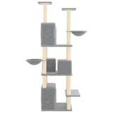 Cat Tree with Sisal Scratching Posts Light Grey 180 cm 171601
