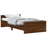 ZNTS Bed Frame without Mattress Brown Oak 100x200 cm Engineered Wood 835938