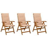 Reclining Garden Chairs 3 pcs Natural Solid Acacia Wood 42041435