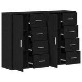 Sideboard 2 pcs Black Oak 60 x 31 x 84 cm Engineered Wood 3334313
