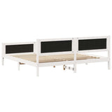 Bed Frame Light Grey 200 x 200 cm Solid Pine Wood 3394272