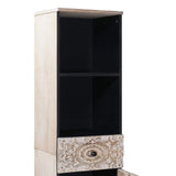 Bathroom Cabinet White 38 x 33.5 x 160 cm Solid Mango Wood 4018390