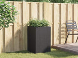 Garden Planter Black 40x40x80 cm Poly Rattan 366413