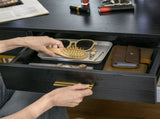 Dressing Table Set, with Storage and Stool - Black T3398P378117