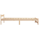 Bed Frame Natural Wood Solid Pine Wood, Plywood Single Tough 321992