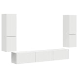 TV Cabinet Set Wall-mounted 4 pcs White Engineered Wood 3409042
