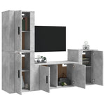 4 Piece TV Cabinet Set Concrete Grey Engineered Wood 3188610