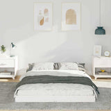Bed Frame White 140 x 190 cm Solid Pine Wood 873320
