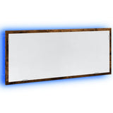 LED Bathroom Mirror Smoked Oak 100x8.5x37 cm Engineered Wood 856272