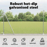 Fence Post with Concrete Base 26 pcs Silver Powder-Coated Steel 3350267