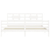 Bed Frame without Mattress White Super King Size Solid Wood 3194457
