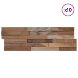 Wall Panel 10 pcs Natural 56 x 18 x 2 cm Solid Teak wood 42046657