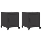 ZNTS Bedside Cabinets 2 pcs Black 36x39x43.5 cm Steel 846615