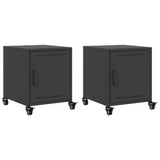 ZNTS Bedside Cabinets 2 pcs Black 36x39x43.5 cm Steel 846615