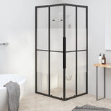 Shower Cabin Half Frosted ESG 90x70x180 cm Black 151854