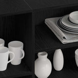 Sideboard Black Oak 120 x 30 x 75 cm Engineered Wood 875037