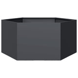 ZNTS Garden Planter Anthracite Hexagon 104x90x45 cm Steel 851131