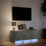 TV Cabinet with LED Concrete Grey 97x34x40 cm Engineered Wood 852239
