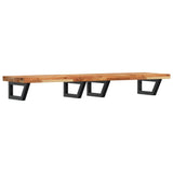 Basin Shelf Wall Mounted Steel and Solid Wood Acacia 3302755
