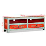TV Cabinet Solid Mango Wood Hand Painted 244595