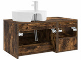 Bathroom Furniture Set 2 pcs Smoked Oak Engineered Wood 3403908